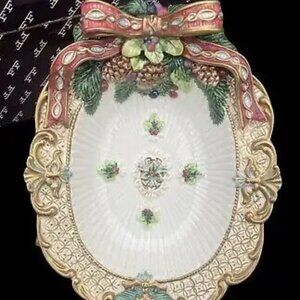 Fitz & Floyd Florentine Christmas Oval Bowl